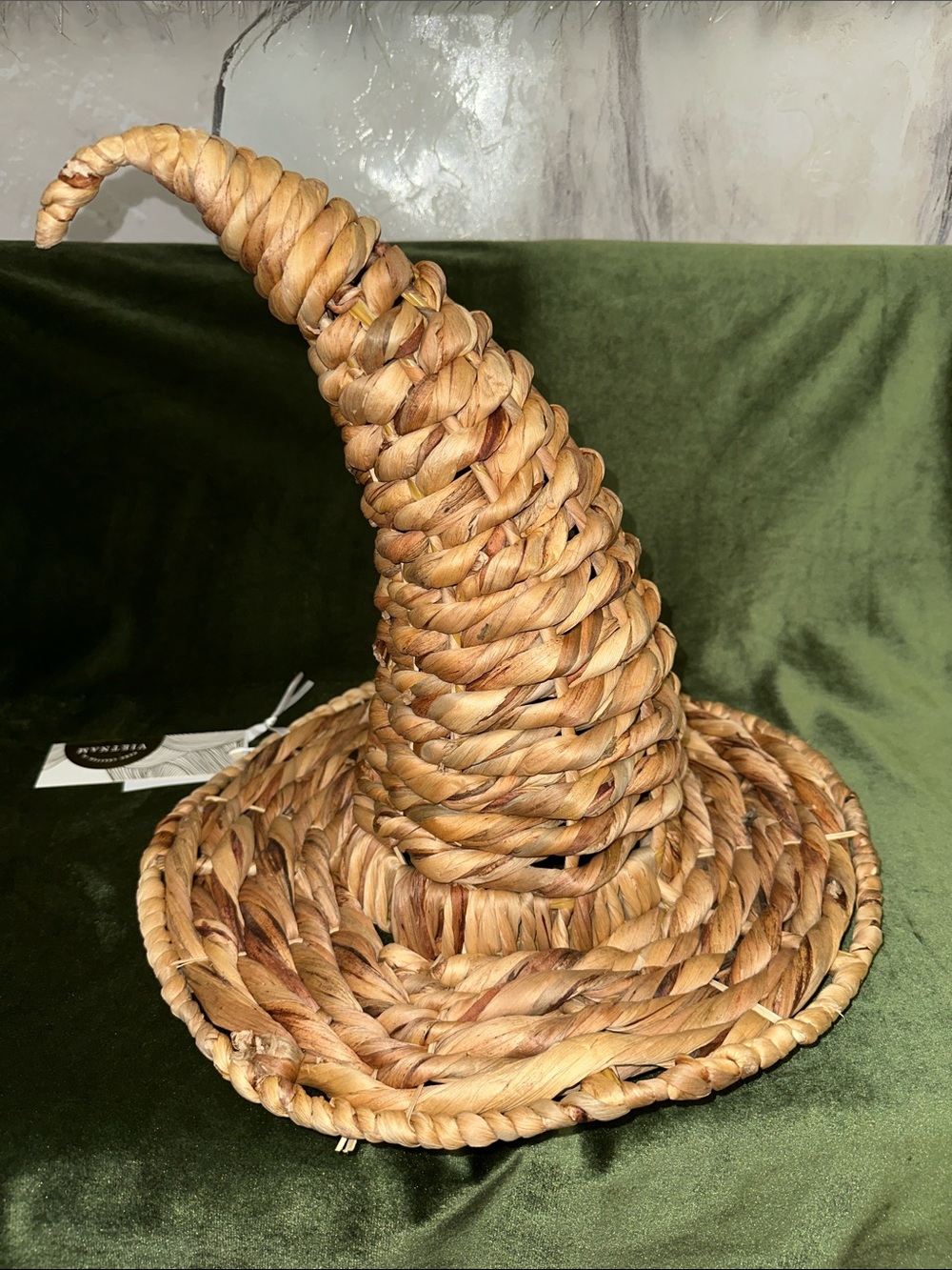 Rustic Woven Witch Hat - Natural Brown Halloween Hat
